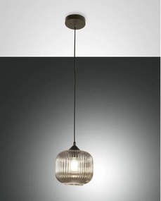 Lampadario Glamour Dock nero paralume fumo E27 LA MIA LUCE