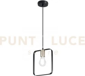Lampadario a sospensione smith nera e oro 1 luce attacco e27 19,5x1...