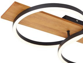 Plafoniera di design nera rotonda con LED dimmerabile a 3 livelli 3 luci - Nimue