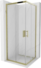 Mexen Rio cabina doccia quadrata 80 x 80 cm, trasparente, oro - 860-080-080-50-00