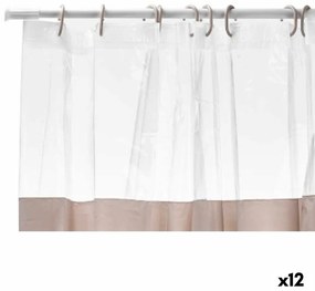 Tenda da Doccia Trasparente 180 x 180 cm Beige Plastica PEVA (12 Unità)