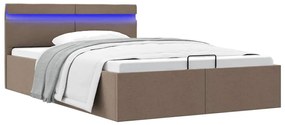 Giroletto Con Contenitore E Led Tortora Tessuto 140x200 Cm /