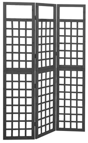Divisorio a 3 pannelli in massello di abete nero 121x180 cm