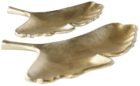 Set di 2 piatti decorativi metallo oro PALENQUE Beliani