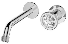 Kamalu - Miscelatore lavabo monocomando da muro finitura lucida | INNER-CROMO