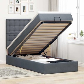 Struttura Letto Pouf Con Materassi 90x190 Cm İn Velluto /