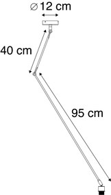 Lampada a sospensione in acciaio senza paralume regolabile - Blitz