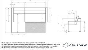 Divano angolare componibile beige allungabile/con contenitore (con penisola a sinistra) Lulu – Miuform