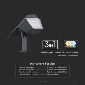 Lampada solare 2 in 1 LED/1,3W/3,7V 3000/4000/6400K IP65 1200 mAh