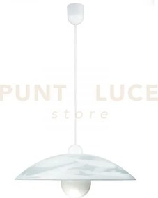 Lampadario a sospensione alabastro bianca 1 luce attacco e27 48x120cm