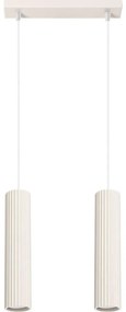Sollux SL.1593 - Lampadario a sospensione con filo KARBON 2xGU10/10W/230V color crema