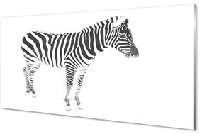 Quadro su vetro acrilico Zebra dipinta 100x50 cm
