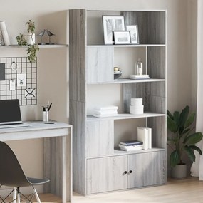 Libreria Grigio Sonoma 100x36x189 Cm İn Legno Multistrato /