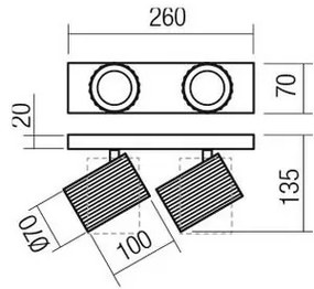 Redo 01-3403 - Faretto DELPHI 2x GU10/7W/230V, nero