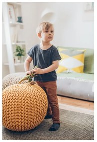 Poggiapiedi grigio scuro con rivestimento in lavorato a maglia Jagger – Bonami Essentials