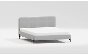 Letto matrimoniale imbottito grigio chiaro con griglia 180x200 cm Barker - Ropez