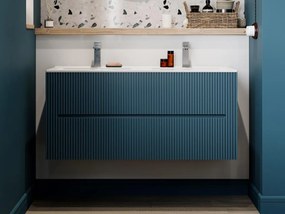 Mobile sotto lavabo sospeso striato 120 cm Blu - PAVANI