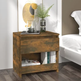 Comodino rovere fumo 40x30x39 cm legno ingegnerizzato