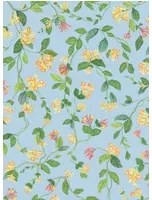 Cole & Son Carta da parati Flora - Buttercup Yellow on Cornflower Blue