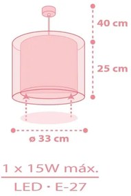 Dalber 41762S - Lampadario per cameretta KAWAII FRIENDS 1xE27/15W/230V rosa