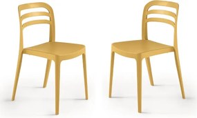 Sedia da giardino in polipropilene impilabile - DJANGO OCRA 2 pezzi