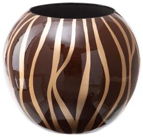 Vaso 27 x 27 x 23 cm Zebra Ceramica Dorato Marrone
