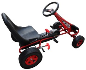 Go-kart a pedali per bambini, sedile regolabile, rosso