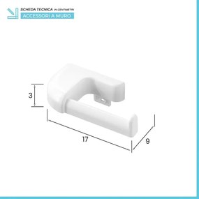 Set accessori a muro 7 pezzi in ABS bianco con doppio fissaggio Gioia