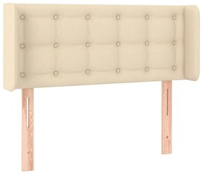Testiera ad orecchio crema 83x16x78/88 cm in tessuto