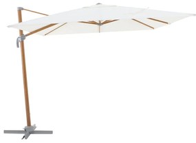 Ombrellone decentrato marrone AGORA NATERIAL L 286 x 286 cm con telo bianco