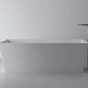 Vasca ad isola Carmel L160 X P65cm, bianco opaco, senza troppo pieno e piletta
