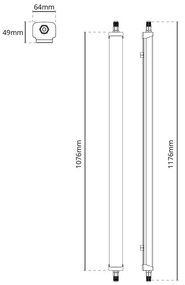 Plafoniera LED 36W 120cm IP65 con LED SAMSUNG - No Flickering Tonalità di Colore Bianco Naturale 4000K