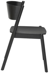 Sedia da pranzo in rovere nero Oblique - Hübsch