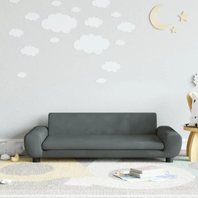 Divano Per Bambini Grigio Scuro 100x54x33 Cm İn Velluto /