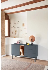 Cassettiera bassa grigio scuro 137x76 cm Corvo - Teulat