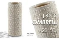 Portaombrelli in ceramica panna design cm 22 x 50 h