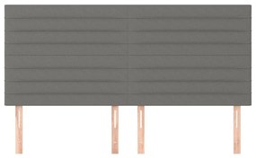 Testiere 4 pz grigio scuro 100x5x78/88 cm in tessuto