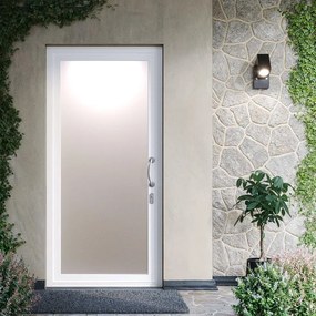 Portoncino d'ingresso DOLCETTI in PVC con vetro satinato L 90 x H 210 cm in PVC bianco, apertura spingere a destra, falso telaio non incluso