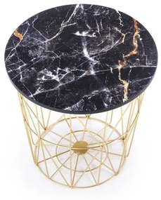 Tavolino HARISSA 41x42 cm oro/nero marmor decor