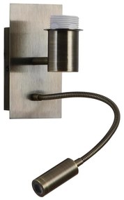 Brilagi - LED Lampada flessibile da muro NUBILA 1xE27/25W/230V + LED/3W ottone