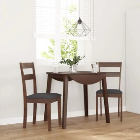 Sedie Da Pranzo Con Cuscini 2pz Marrone Legno Massello Di Hevea /