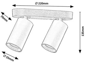 Rabalux 73082 - Faretto YORLI 2xGU10/7W/230V nero