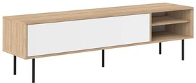 Tavolo TV in rovere decorato in bianco e naturale 165x40 cm Ampère - TemaHome