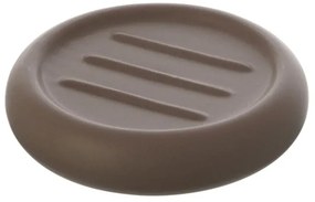 Portasapone Tondo Ceramica Tortora Da Appoggio Arredo Bagno