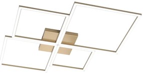 Plafoniera Moderna Quadrata Four Squares Alluminio Oro Led 120W