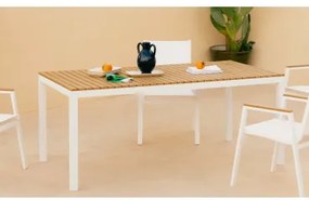 Tavolo da Esterno Rettangolare in Alluminio (180x90 cm) Korce Bianco - The Masie