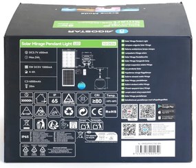 Aigostar-LED RGBW Lampadario solare MESH 20W/3,7V 4000 mAh 2700K-6500K IP65 d. 15 cm