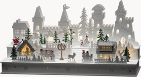 Decorazione natalizia a LED in legno di pioppo con funzione timer Castle