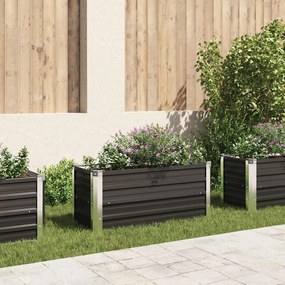 Fioriera Per Giardino Antracite 100x40x45 Cm İn Acciaio Zincato /