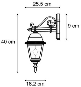 Lanterna da parete per esterni vintage intelligente in bronzo incl. Wifi A60 - Antigua